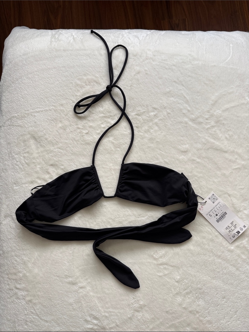 Zara Black Tie-Back Bikini Top